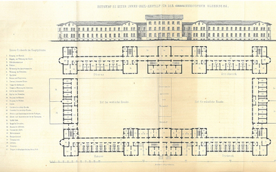 Plan von 1852 Die neue Irrenheilanstalt im Herzoghtum Oldenburg in Wehnen